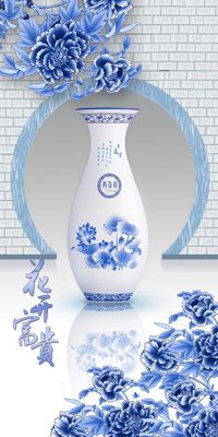 File gốc in tráng gương File tranh đứng lối vào TD2173 chi tiết