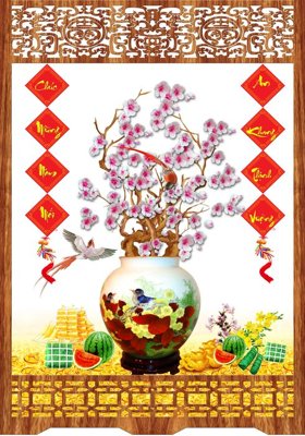 File in ấn File tranh đứng lối vào TD2324 (bản gốc) sắc nét