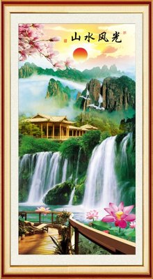 File tranh File tranh đứng lối vào TD2325 (file gốc) chủ đề phong thủy