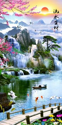 Download file gốc File tranh đứng lối vào TD2598 (in mica) 3D