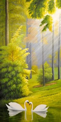 File in trần File tranh đứng lối vào TD2723 (bản gốc) bầu trời