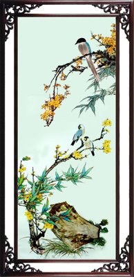 Tải file File tranh đứng lối vào TD2895 (gốc) chủ đề hoa sen