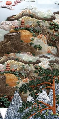 Hình ảnh file gốc in lụa File tranh đứng lối vào TD2964