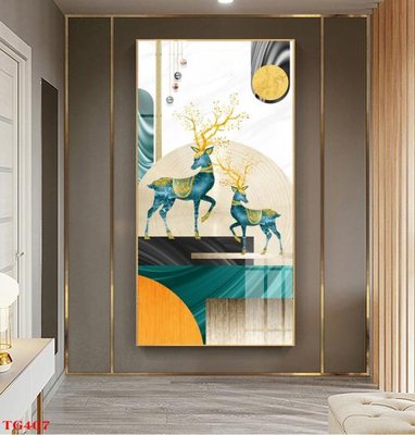 File gốc File tranh bộ in tráng gương hiện đại TG407 (in lụa) tranh phong thủy
