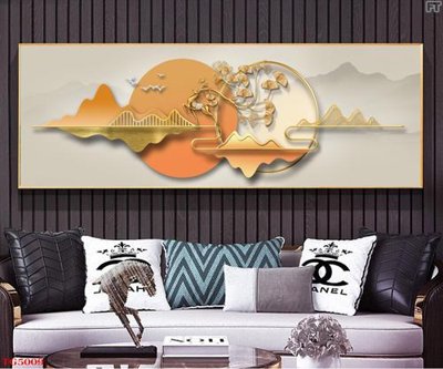 Download file gốc File tranh bộ tráng gương hiện đại TG5009 (in lụa) tranh 3D