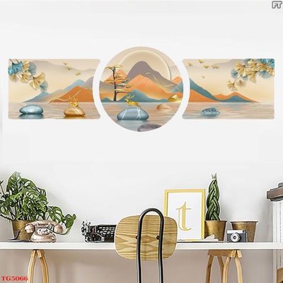 File gốc File tranh bộ tráng gương hiện đại TG5066 (in 3D) nghệ thuật