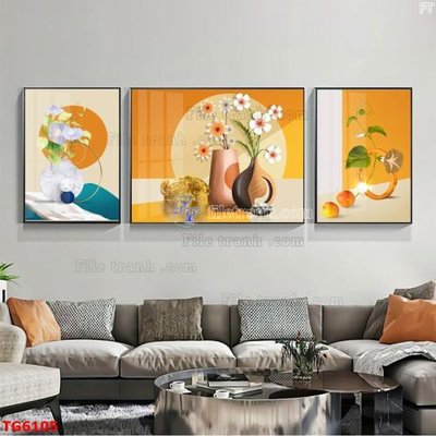 File in trần File bộ tranh treo tráng gương TG6105 (file gốc) xuyên sáng