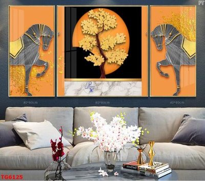 File gốc File bộ tranh treo tráng gương TG6125 (in lụa) hoa văn cổ điển