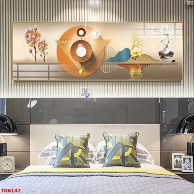 File tranh in trần 3D File bộ tranh treo tráng gương TG6147 (ảnh gốc)