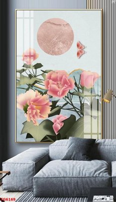 File in trần File bộ tranh treo tráng gương TG6169 (bản gốc) mây trời