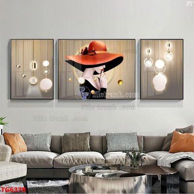 File in trần File bộ tranh treo tráng gương TG6378 (file gốc) phong thủy