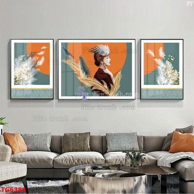 File in ấn File bộ tranh treo tráng gương TG6384 (bản gốc) cao cấp