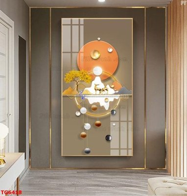 File gốc File bộ tranh treo tráng gương TG6418 (in lụa) trang trí tường