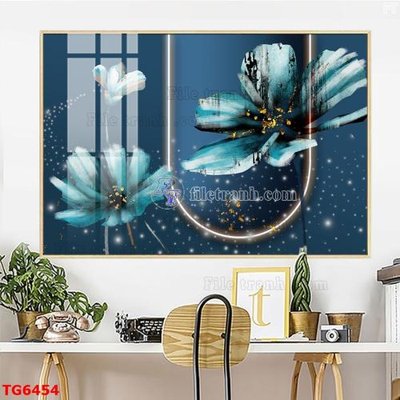 File tranh gốc File bộ tranh treo tráng gương TG6454 (bản quyền) độc đáo