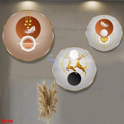 File in lụa File tranh hiện đại pha lê gương hot TK100 (chất lượng cao) File tranh hiện đại pha lê gương hot TK100