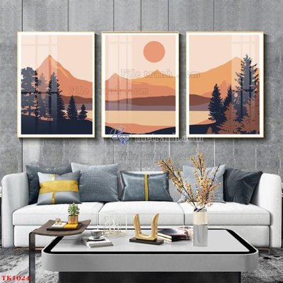 File gốc File tranh bộ in tráng gương hiện đại TK1024 (in tráng gương) nghệ thuật