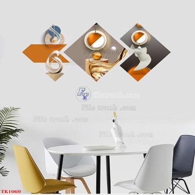 Tải file File tranh bộ in tráng gương hiện đại TK1069 (gốc) chủ đề phong thủy