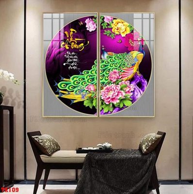 File in lụa File tranh hiện đại pha lê gương hot TK109 (chất lượng cao) File tranh hiện đại pha lê gương hot TK109