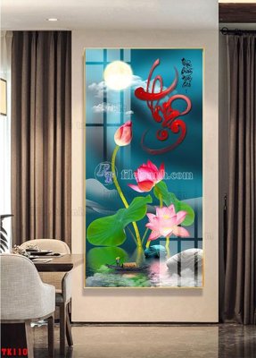 File in mica File tranh hiện đại pha lê gương hot TK110 (bản gốc) làm vách ngăn