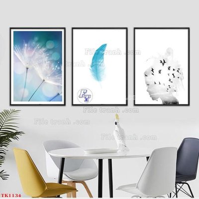 File tranh in mica File tranh bộ in tráng gương hiện đại TK1134 (độ phân giải cao)