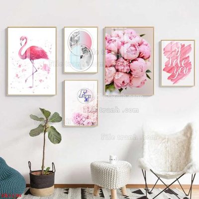 File ảnh File tranh bộ in tráng gương hiện đại TK1136 (gốc) cho trang trí nội thất