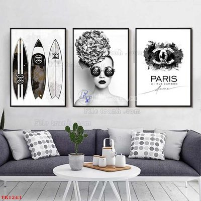 File ảnh File tranh bộ in tráng gương hiện đại TK1243 (gốc) cho trang trí nhà hàng