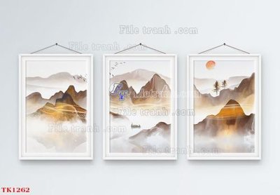 File tranh File tranh bộ in tráng gương hiện đại TK1262 (ảnh gốc) in trần 3D