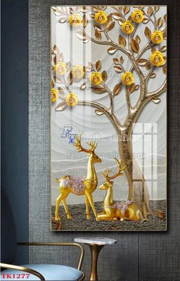 File in mica File tranh bộ in tráng gương hiện đại TK1277 (bản gốc) siêu trong