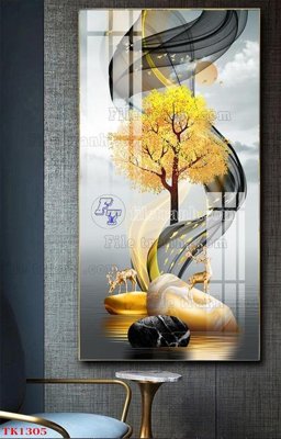 Download file gốc File tranh bộ in tráng gương hiện đại TK1305 (in mica) trong suốt