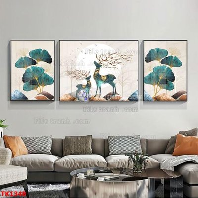 File tranh File bộ tranh treo tráng gương TK1348 (bản gốc) trang trí văn phòng