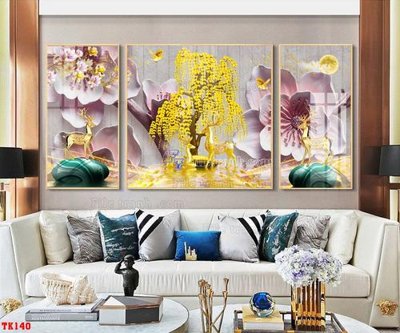 File tranh File tranh hiện đại pha lê gương hot TK140 (bản gốc) in lụa dán tường