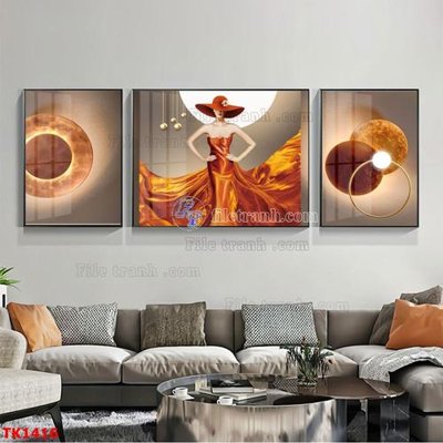 File tranh PSD File bộ tranh treo tráng gương TK1416 chất lượng cao