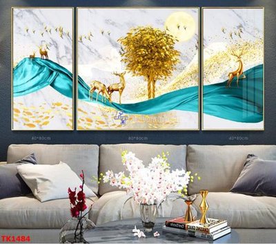 File gốc File bộ tranh treo tráng gương TK1484 (in tráng gương) sang trọng