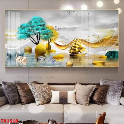 File ảnh File bộ tranh treo tráng gương TK1518 (gốc) in poster