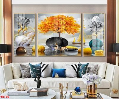 File tranh File tranh hiện đại pha lê gương hot TK176 (bản gốc) in canvas