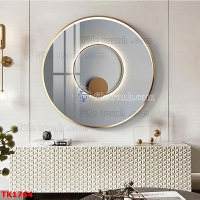 File tranh File bộ tranh treo tráng gương TK1764 (file gốc) chủ đề phong thủy