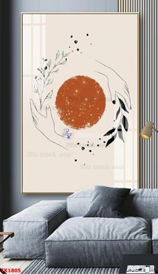 File in trần File bộ tranh treo tráng gương TK1805 (bản gốc) mây trời