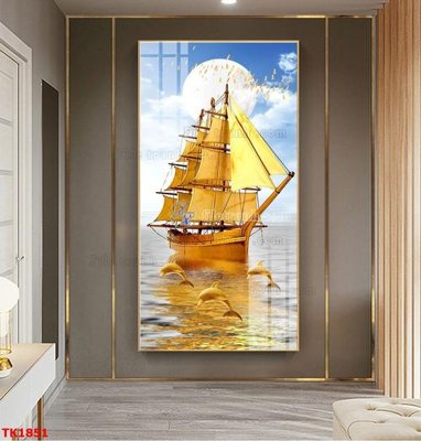 File tranh File bộ tranh treo tráng gương TK1851 (bản gốc) in lụa 5D