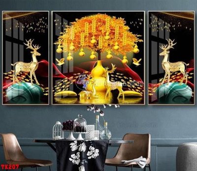 Tải file File tranh hiện đại pha lê gương hot TK207 (gốc) chủ đề phong thủy