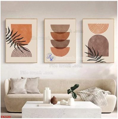 File in lụa File tranh bộ in tráng gương hiện đại TK520 (chất lượng cao) File tranh bộ in tráng gương hiện đại TK520