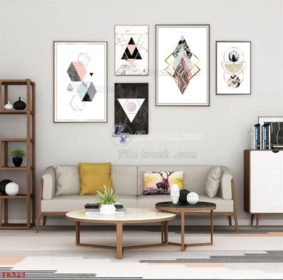 File in lụa File tranh bộ in tráng gương hiện đại TK523 (tân cổ điển) File tranh bộ in tráng gương hiện đại TK523