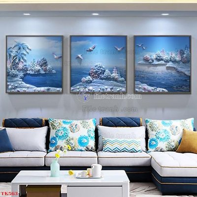 File tranh PSD File tranh bộ in tráng gương hiện đại TK563 chất lượng cao