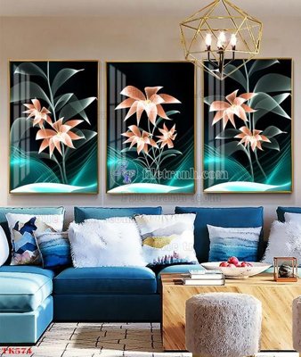 File gốc File tranh bộ in tráng gương hiện đại TK574 (trang trí) cho phòng khách