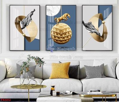 File tranh PSD File tranh bộ in tráng gương hiện đại TK602 chất lượng cao