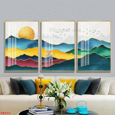 File tranh quảng cáo File tranh bộ in tráng gương hiện đại TK653 (file gốc) chuyên nghiệp