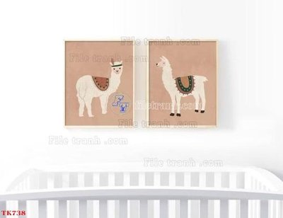 File tranh File tranh bộ in tráng gương hiện đại TK738 (gốc) in vải canvas