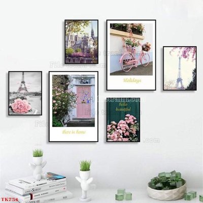 File gốc File tranh bộ in tráng gương hiện đại TK754 (phong cách) châu Âu