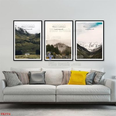 Download file gốc File tranh bộ in tráng gương hiện đại TK774 (in lụa) tranh 3D