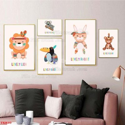 Ảnh gốc File tranh bộ in tráng gương hiện đại TK810 (độ nét cao) in tráng gương