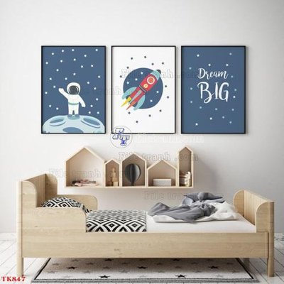 File ảnh File tranh bộ in tráng gương hiện đại TK847 (gốc) in PP, decal